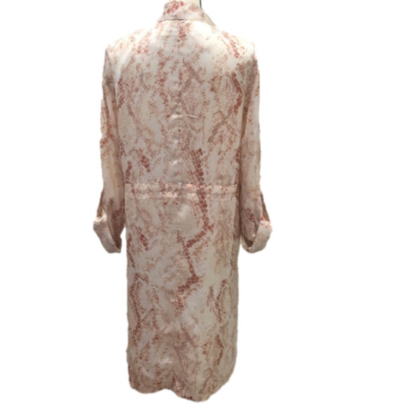 ANTHROPOLOGIE Cupcakes & Cashmere Neptune Spring Snake Print Satin Trench Medium - Picture 7 of 14